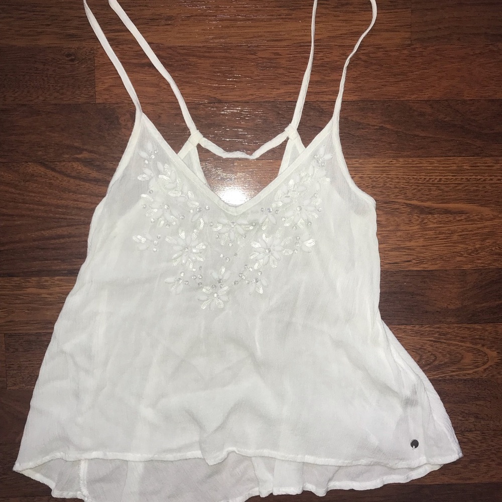 whote embellished Tank